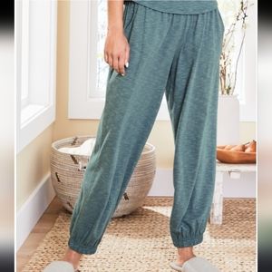 Garnet Hill Oasis Gathered Knit Lounge Pants, S